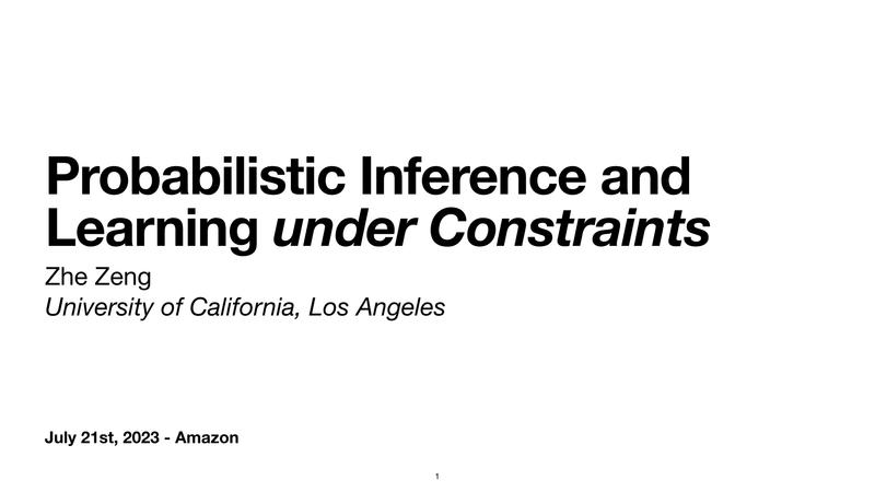 Learning and Probabilistic Inference under constraints in AI/ML